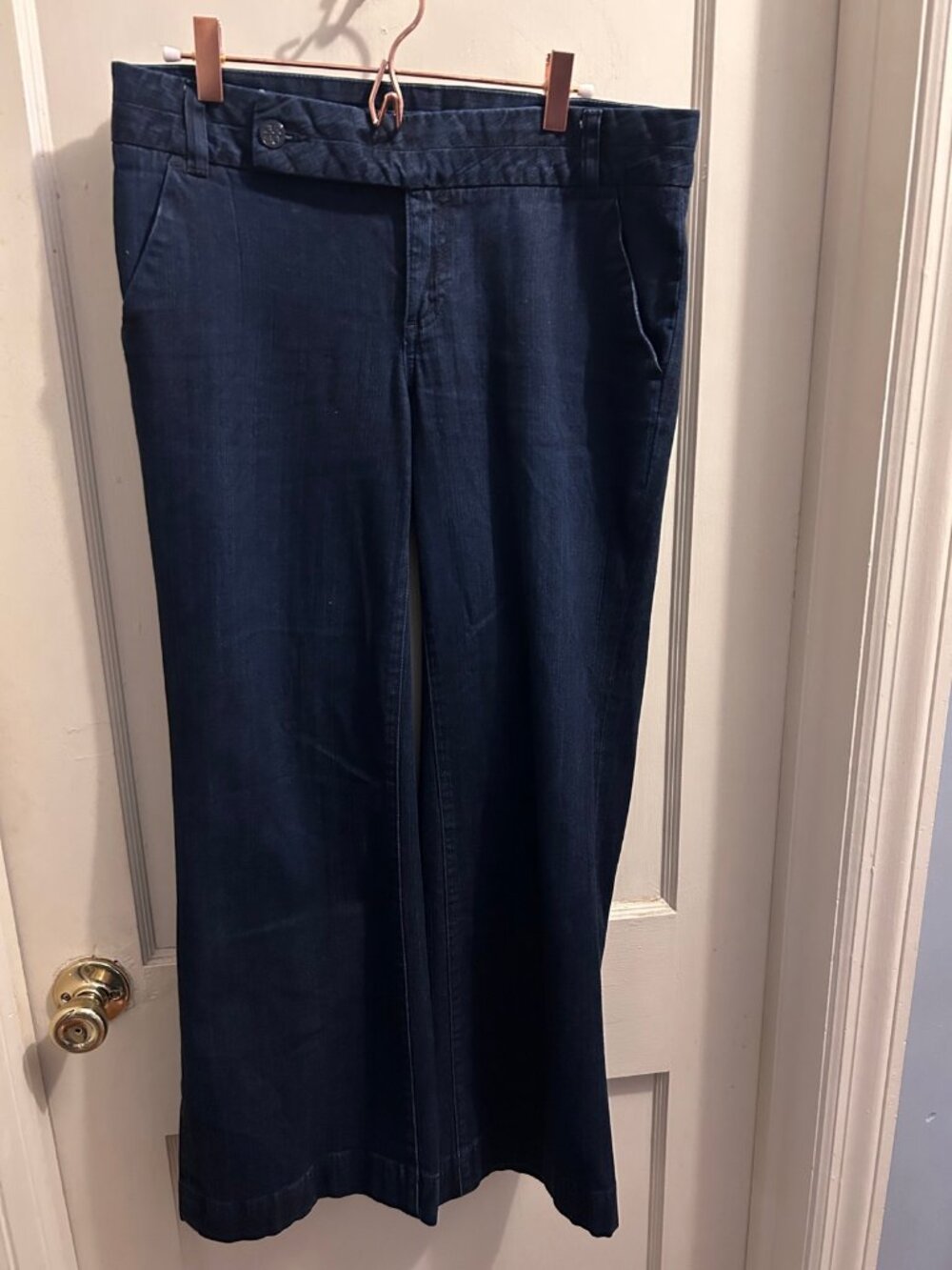 Tory Burch Trouser Jean 29 Dark Navy Wide Leg Denim Womens